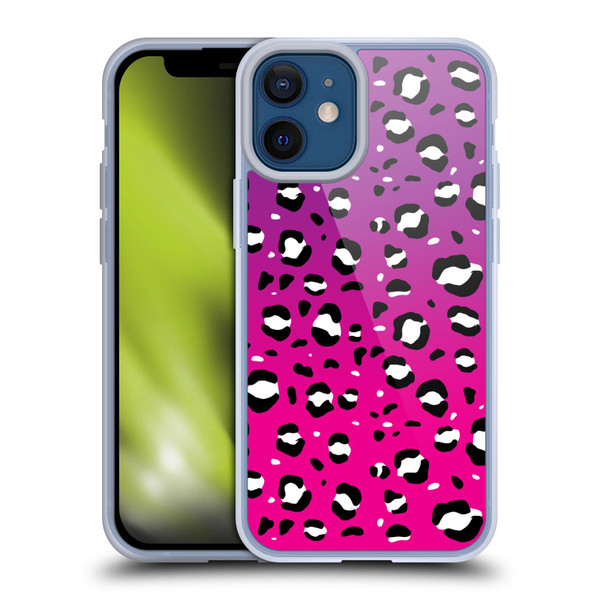 Grace Illustration Animal Prints Pink Leopard Soft Gel Case for Apple iPhone 12 Mini