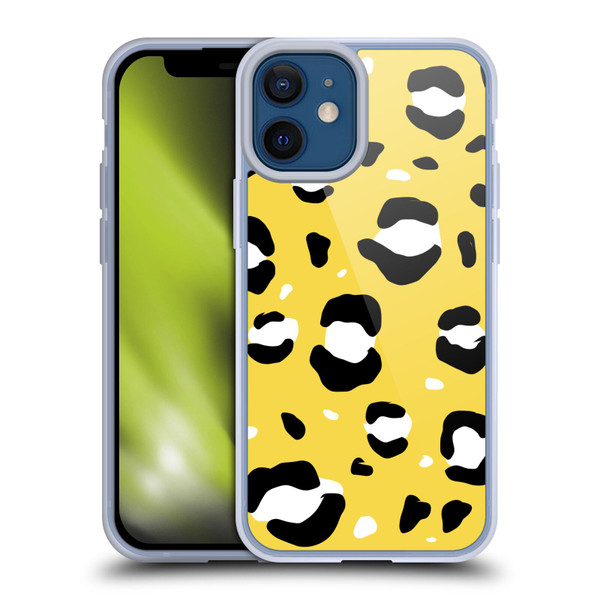 Grace Illustration Animal Prints Yellow Leopard Soft Gel Case for Apple iPhone 12 Mini