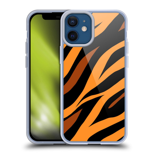 Grace Illustration Animal Prints Tiger Soft Gel Case for Apple iPhone 12 Mini