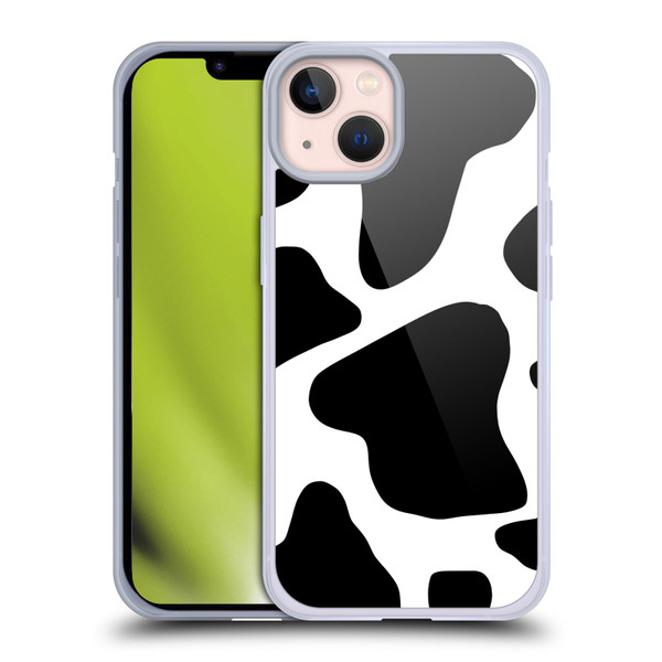 Grace Illustration Animal Prints Cow Soft Gel Case for Apple iPhone 13