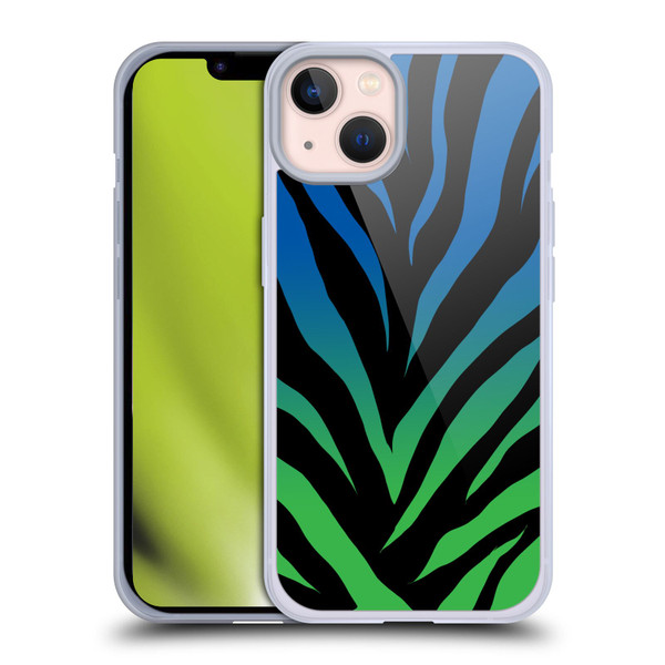 Grace Illustration Animal Prints Ombré Zebra Soft Gel Case for Apple iPhone 13