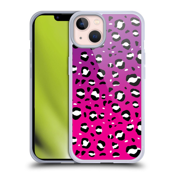 Grace Illustration Animal Prints Pink Leopard Soft Gel Case for Apple iPhone 13