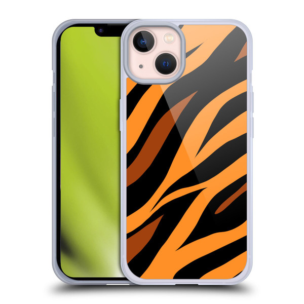 Grace Illustration Animal Prints Tiger Soft Gel Case for Apple iPhone 13