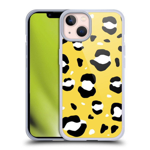 Grace Illustration Animal Prints Yellow Leopard Soft Gel Case for Apple iPhone 13