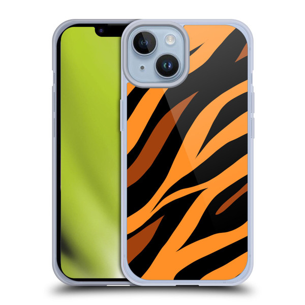 Grace Illustration Animal Prints Tiger Soft Gel Case for Apple iPhone 14