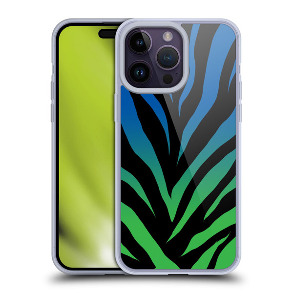 Grace Illustration Animal Prints Ombré Zebra Soft Gel Case for Apple iPhone 14 Pro Max