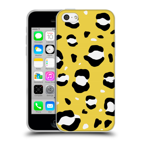 Grace Illustration Animal Prints Yellow Leopard Soft Gel Case for Apple iPhone 5c