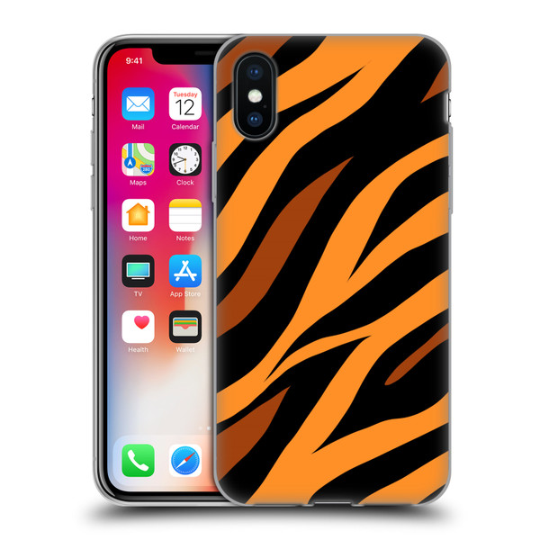 Grace Illustration Animal Prints Tiger Soft Gel Case for Apple iPhone X / iPhone XS