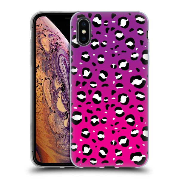 Grace Illustration Animal Prints Pink Leopard Soft Gel Case for Apple iPhone XS Max