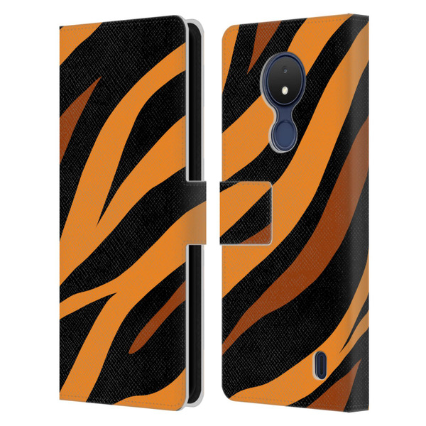 Grace Illustration Animal Prints Tiger Leather Book Wallet Case Cover For Nokia C21