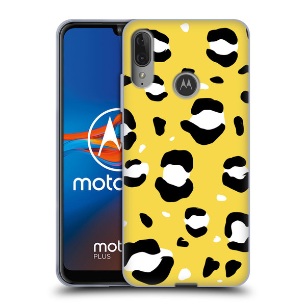 Grace Illustration Animal Prints Yellow Leopard Soft Gel Case for Motorola Moto E6 Plus