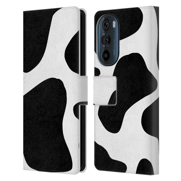 Grace Illustration Animal Prints Cow Leather Book Wallet Case Cover For Motorola Edge 30