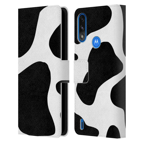 Grace Illustration Animal Prints Cow Leather Book Wallet Case Cover For Motorola Moto E7 Power / Moto E7i Power