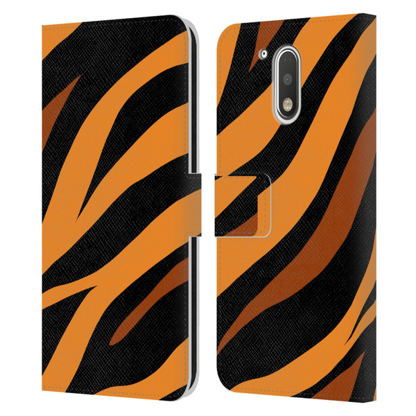 Grace Illustration Animal Prints Tiger Leather Book Wallet Case Cover For Motorola Moto G41