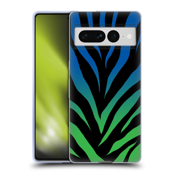 Grace Illustration Animal Prints Ombré Zebra Soft Gel Case for Google Pixel 7 Pro