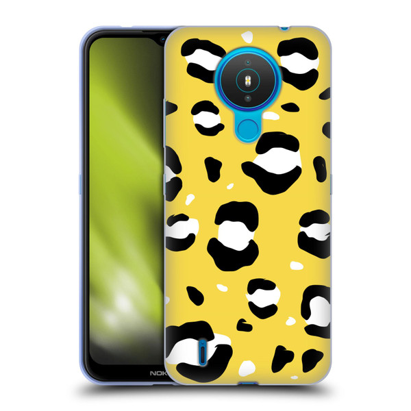 Grace Illustration Animal Prints Yellow Leopard Soft Gel Case for Nokia 1.4
