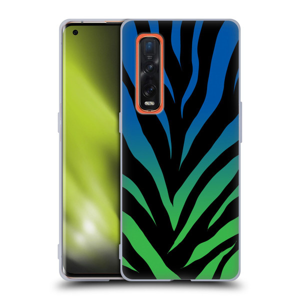 Grace Illustration Animal Prints Ombré Zebra Soft Gel Case for OPPO Find X2 Pro 5G