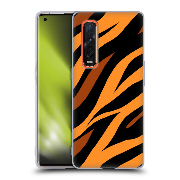 Grace Illustration Animal Prints Tiger Soft Gel Case for OPPO Find X2 Pro 5G