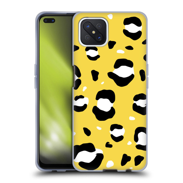 Grace Illustration Animal Prints Yellow Leopard Soft Gel Case for OPPO Reno4 Z 5G