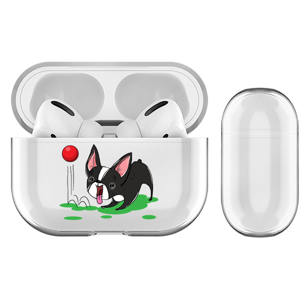 Grace Illustration Dogs Boston Terrier Clear Hard Crystal Cover Case for Apple AirPods Pro Charging Case