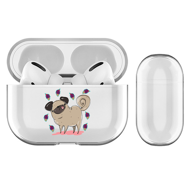 Grace Illustration Dogs Pug Clear Hard Crystal Cover Case for Apple AirPods Pro Charging Case