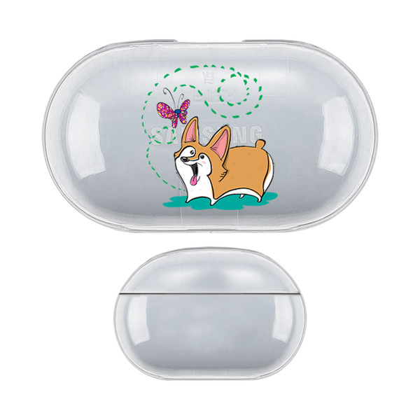 Grace Illustration Dogs Corgi Clear Hard Crystal Cover Case for Samsung Galaxy Buds / Buds Plus