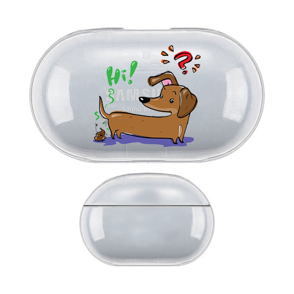 Grace Illustration Dogs Dachshund Clear Hard Crystal Cover Case for Samsung Galaxy Buds / Buds Plus