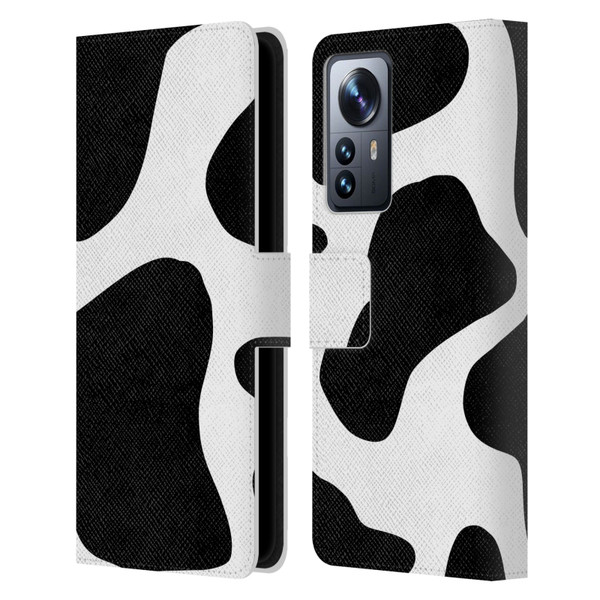 Grace Illustration Animal Prints Cow Leather Book Wallet Case Cover For Xiaomi 12 Pro
