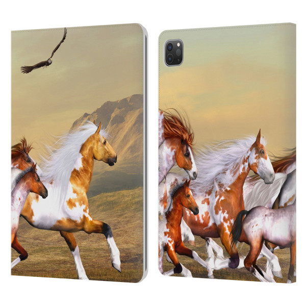 Simone Gatterwe Horses Wild Herd Leather Book Wallet Case Cover For Apple iPad Pro 11 2020 / 2021 / 2022