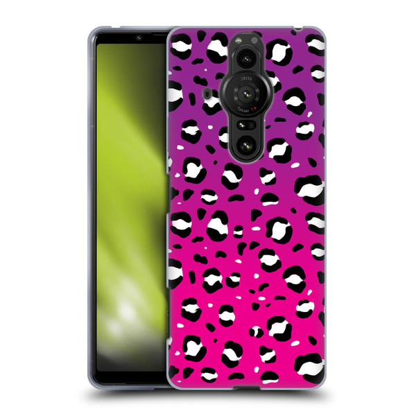 Grace Illustration Animal Prints Pink Leopard Soft Gel Case for Sony Xperia Pro-I