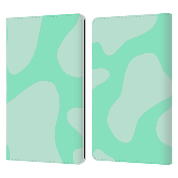 Grace Illustration Cow Prints Mint Green Leather Book Wallet Case Cover For Amazon Kindle Paperwhite 1 / 2 / 3