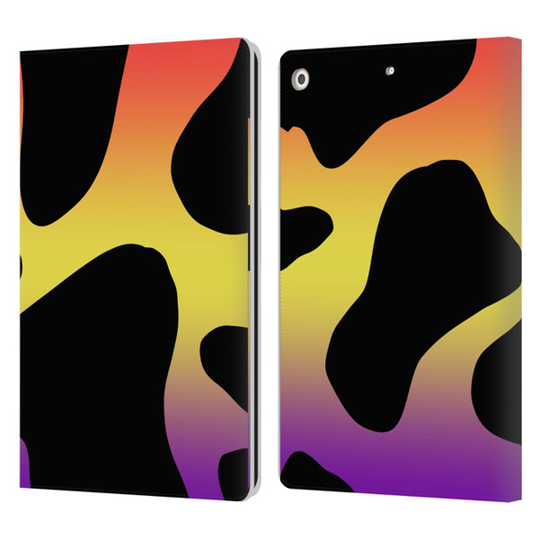 Grace Illustration Cow Prints Sunset Leather Book Wallet Case Cover For Apple iPad 10.2 2019/2020/2021