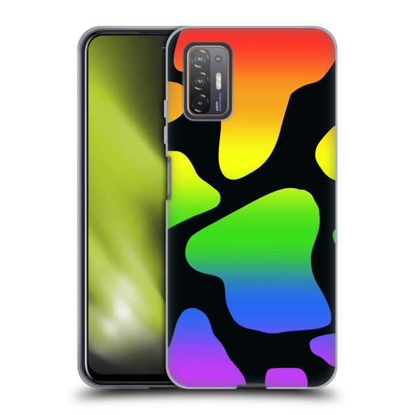 Grace Illustration Cow Prints Rainbow Soft Gel Case for HTC Desire 21 Pro 5G