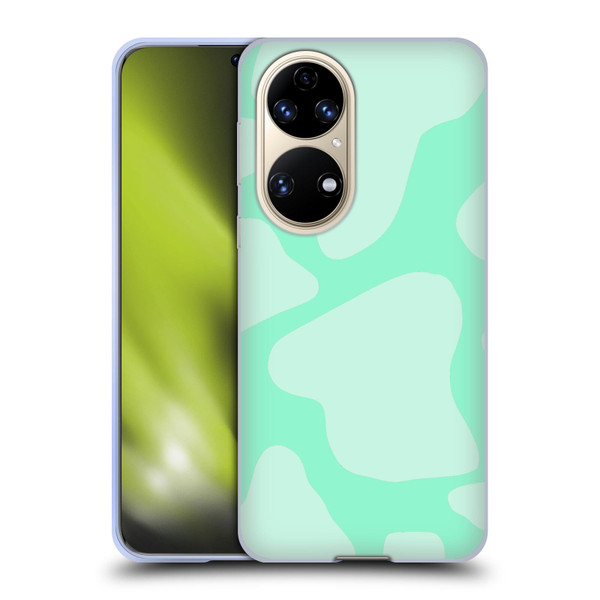 Grace Illustration Cow Prints Mint Green Soft Gel Case for Huawei P50