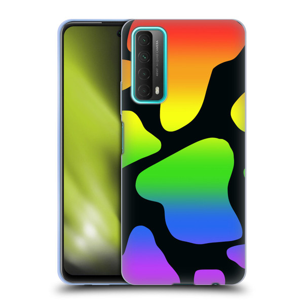 Grace Illustration Cow Prints Rainbow Soft Gel Case for Huawei P Smart (2021)