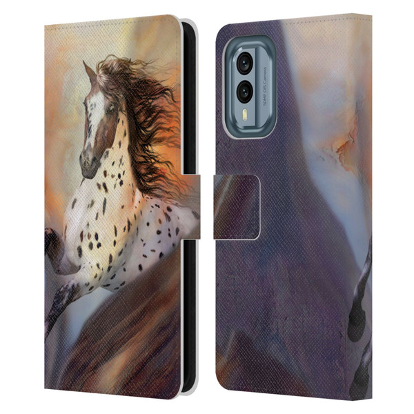 Simone Gatterwe Horses Wild 2 Leather Book Wallet Case Cover For Nokia X30