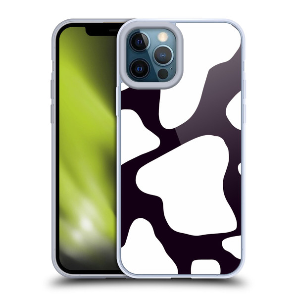 Grace Illustration Cow Prints Black And White Soft Gel Case for Apple iPhone 12 Pro Max