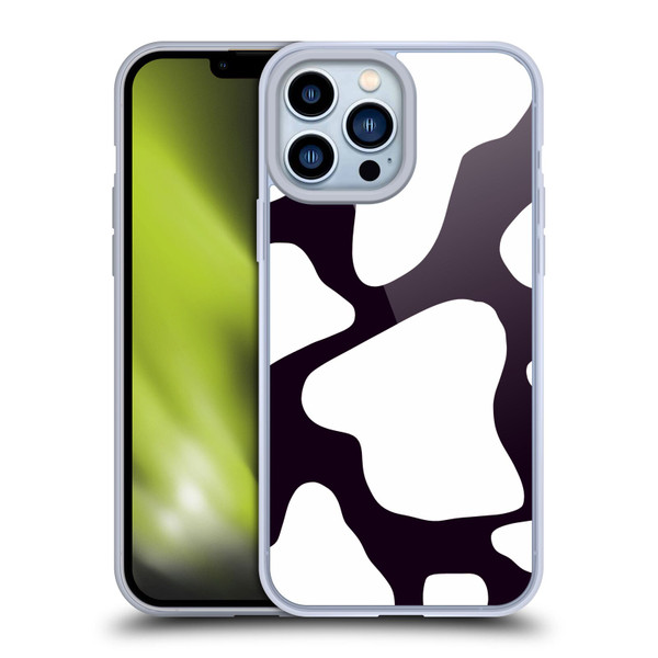 Grace Illustration Cow Prints Black And White Soft Gel Case for Apple iPhone 13 Pro Max