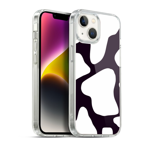 Grace Illustration Cow Prints Black And White Soft Gel Case for Apple iPhone 14