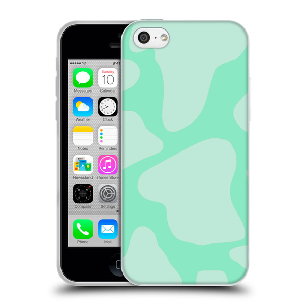 Grace Illustration Cow Prints Mint Green Soft Gel Case for Apple iPhone 5c