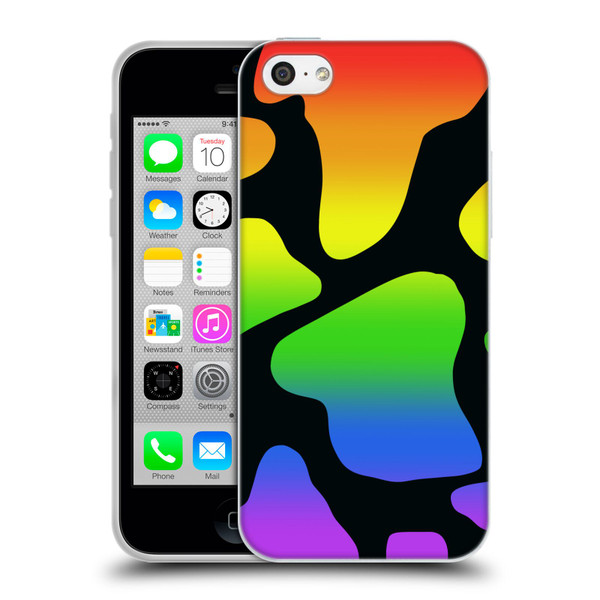 Grace Illustration Cow Prints Rainbow Soft Gel Case for Apple iPhone 5c