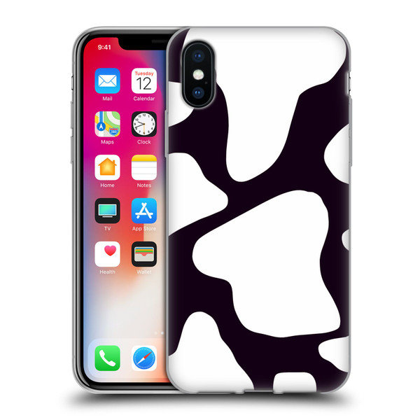 Grace Illustration Cow Prints Black And White Soft Gel Case for Apple iPhone X / iPhone XS