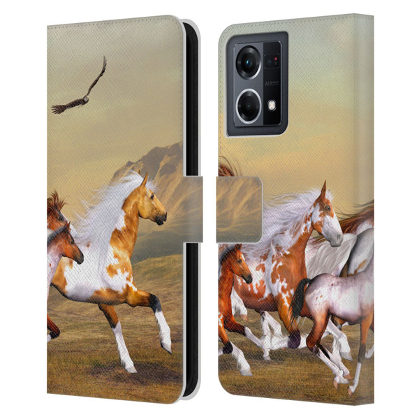 Simone Gatterwe Horses Wild Herd Leather Book Wallet Case Cover For OPPO Reno8 4G
