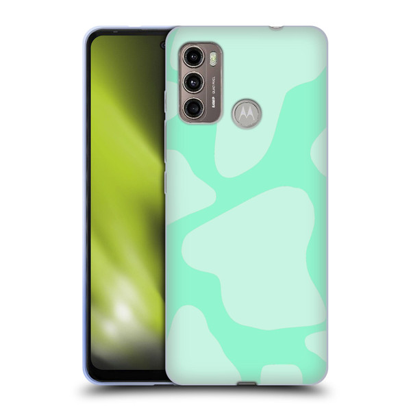 Grace Illustration Cow Prints Mint Green Soft Gel Case for Motorola Moto G60 / Moto G40 Fusion