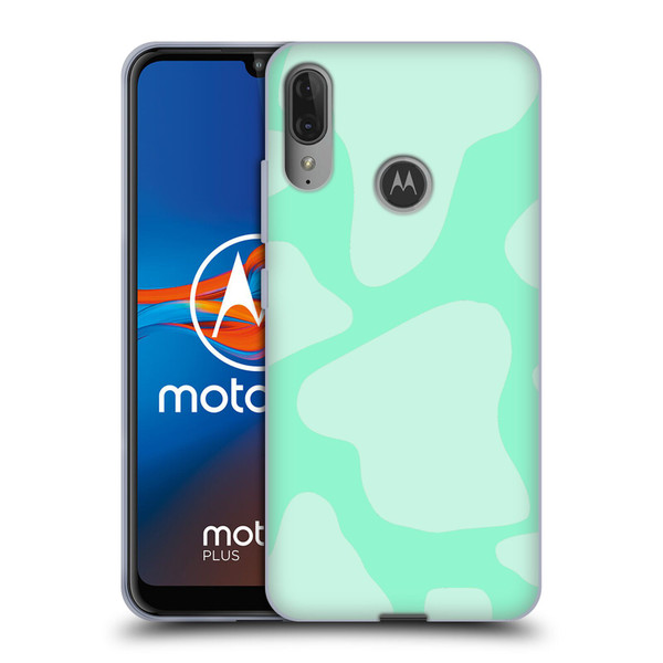 Grace Illustration Cow Prints Mint Green Soft Gel Case for Motorola Moto E6 Plus