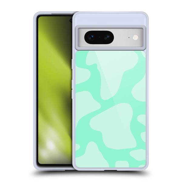 Grace Illustration Cow Prints Mint Green Soft Gel Case for Google Pixel 7