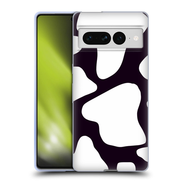Grace Illustration Cow Prints Black And White Soft Gel Case for Google Pixel 7 Pro