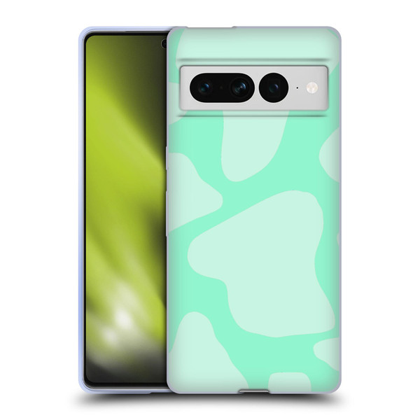 Grace Illustration Cow Prints Mint Green Soft Gel Case for Google Pixel 7 Pro