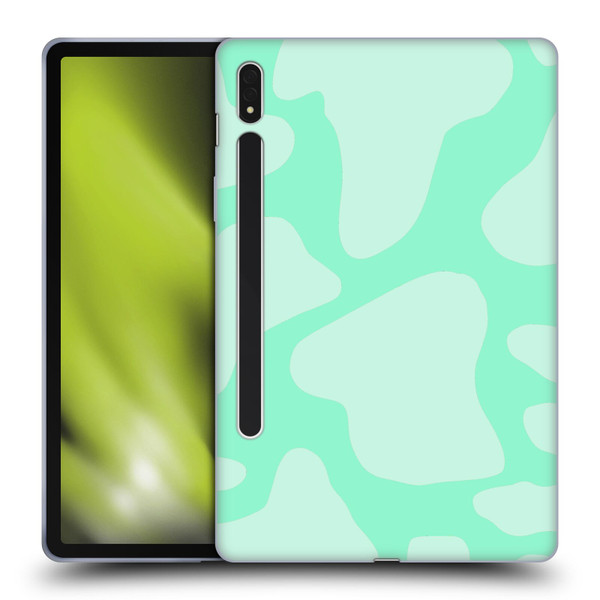 Grace Illustration Cow Prints Mint Green Soft Gel Case for Samsung Galaxy Tab S8