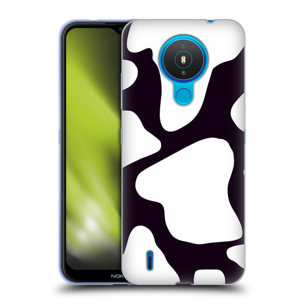 Grace Illustration Cow Prints Black And White Soft Gel Case for Nokia 1.4